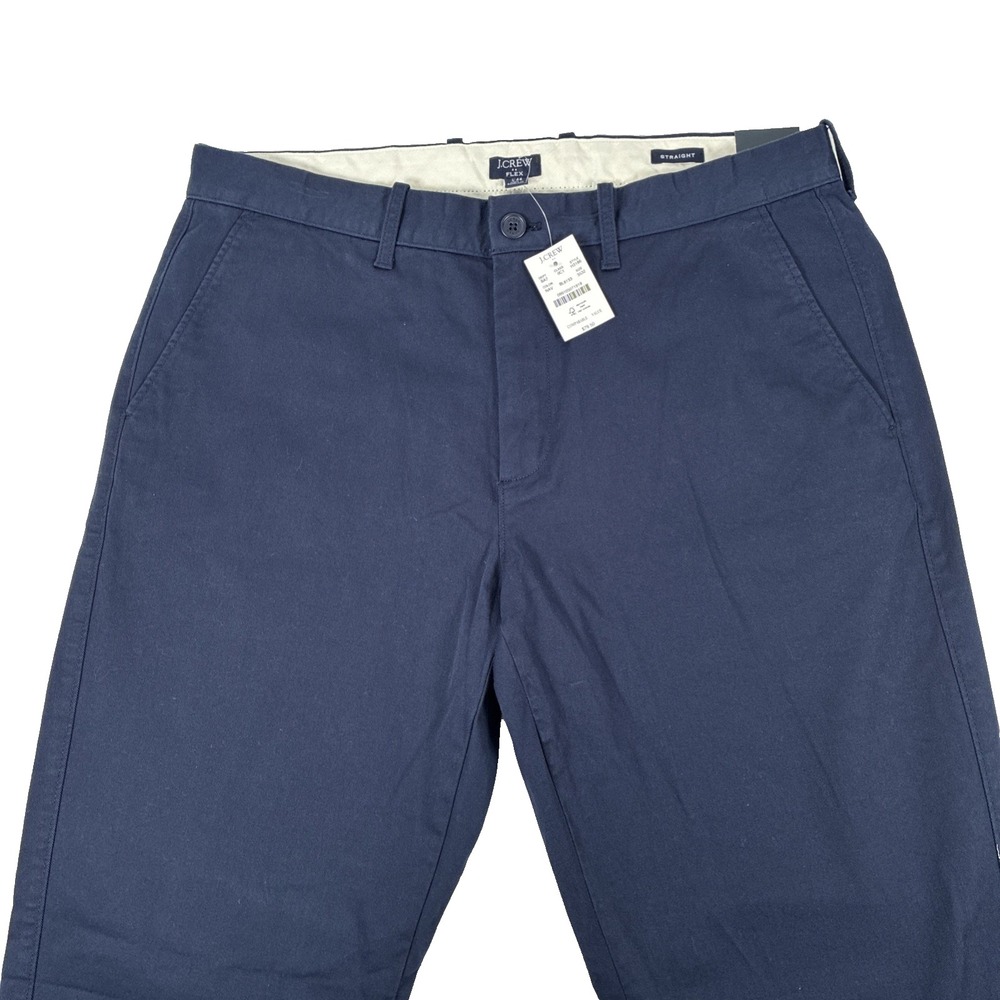 New Mens J. Crew Straight Flex Chino Pants Size 35x32 NWT Navy